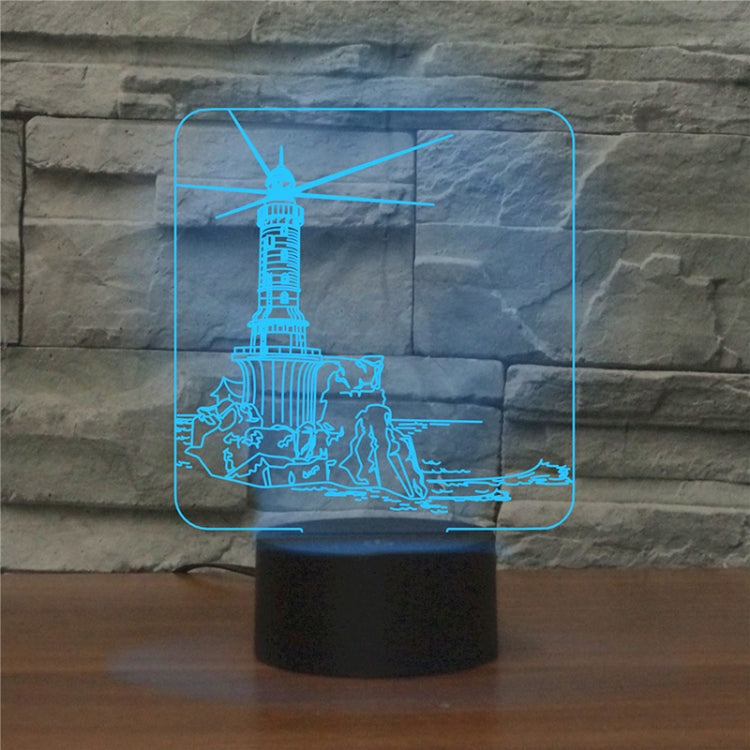Lighthouse Shape 3D Colorful LED Vision Light Table Lamp, USB Touch Version - Novelty Lighting by PMC TechLife | Online Shopping South Africa | PMC TechLife | Buy Now Pay Later Mobicred