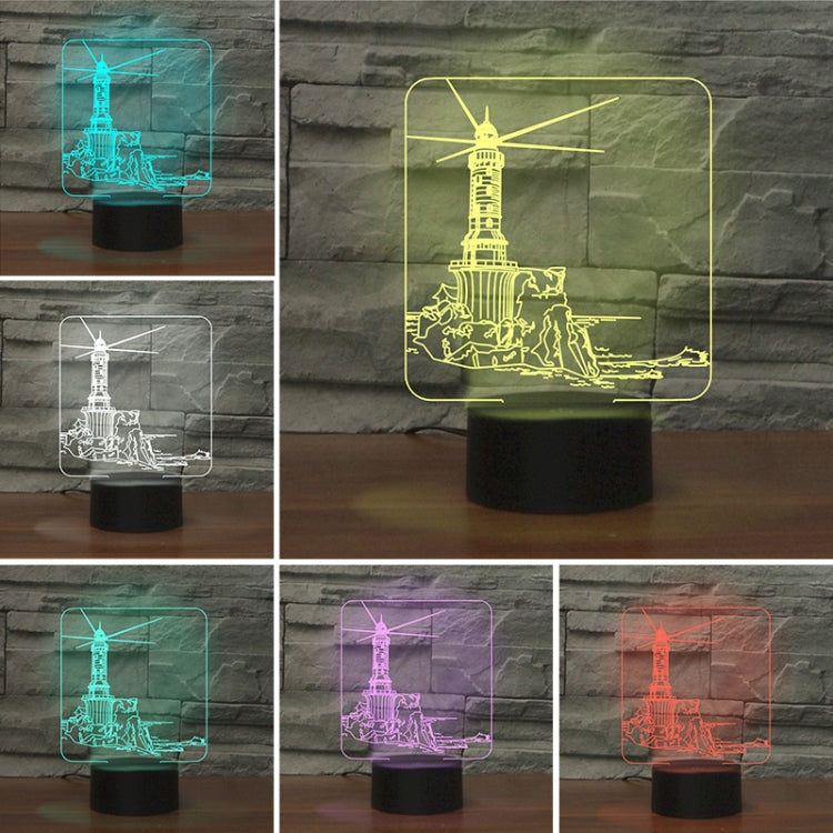 Lighthouse Shape 3D Colorful LED Vision Light Table Lamp, Crack Touch Version - Novelty Lighting by PMC TechLife | Online Shopping South Africa | PMC TechLife | Buy Now Pay Later Mobicred