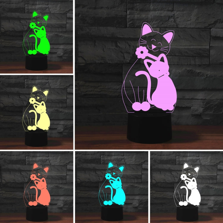 Cat Shape 3D Colorful LED Vision Light Table Lamp, Charging Touch Version - Novelty Lighting by PMC TechLife | Online Shopping South Africa | PMC TechLife | Buy Now Pay Later Mobicred