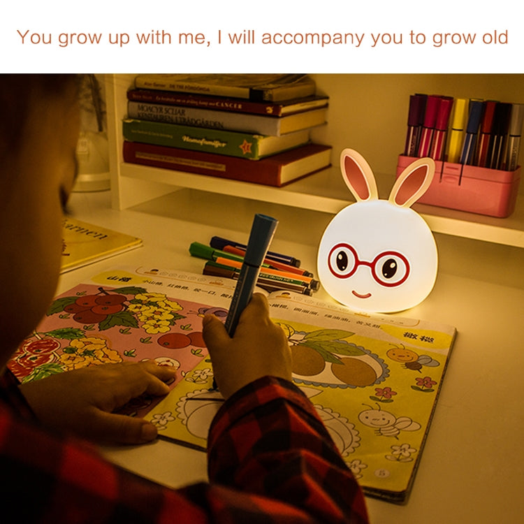 Smiling Rabbit Creative Touch 3D LED Decorative Night Light, USB Charging Version (Pink) - Night Lights by PMc TechLife | Online Shopping South Africa | PMc TechLife | Buy Now Pay Later Mobicred
