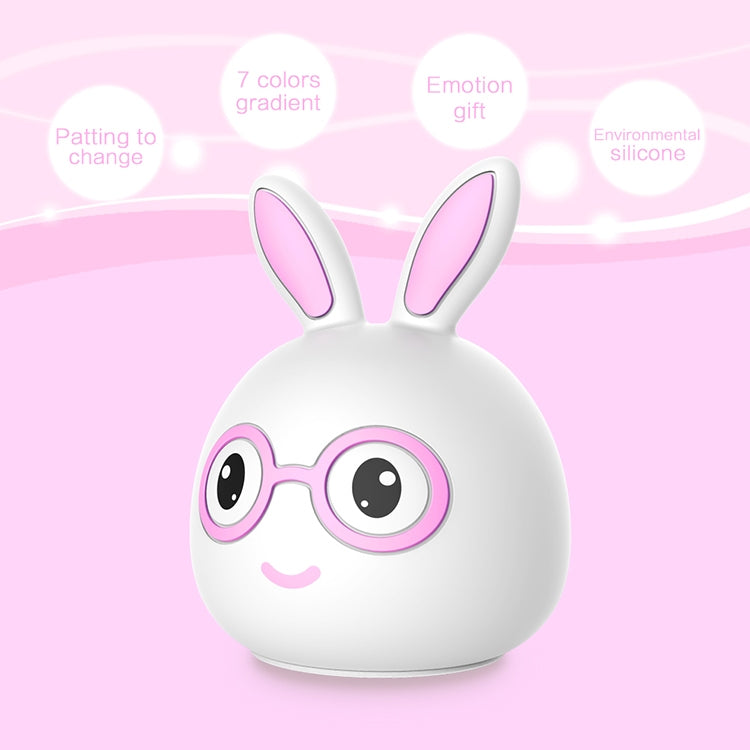 Smiling Rabbit Creative Touch 3D LED Decorative Night Light, USB Charging Version (Pink) - Night Lights by PMc TechLife | Online Shopping South Africa | PMc TechLife | Buy Now Pay Later Mobicred