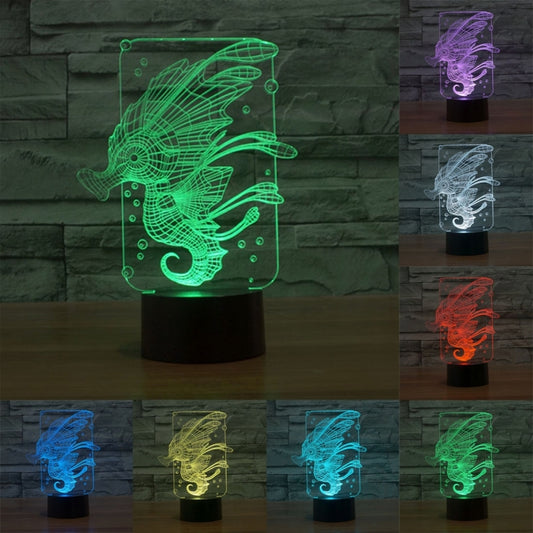 Hippocampus Style 3D Touch Switch Control LED Light , 7 Colour Discoloration Creative Visual Stereo Lamp Desk Lamp Night Light - Novelty Lighting by PMC Jewellery | Online Shopping South Africa | PMC Jewellery | Buy Now Pay Later Mobicred