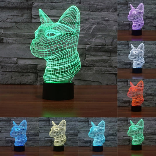 Side Face Cat Style 3D Touch Switch Control LED Light , 7 Color Discoloration Creative Visual Stereo Lamp Desk Lamp Night Light - Novelty Lighting by PMC Jewellery | Online Shopping South Africa | PMC Jewellery | Buy Now Pay Later Mobicred