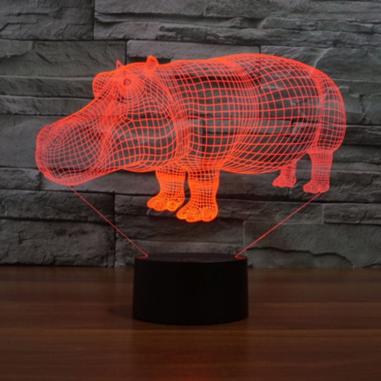 Rhino Style 3D Touch Switch Control LED Light , 7 Color Discoloration Creative Visual Stereo Lamp Desk Lamp Night Light - Novelty Lighting by PMC TechLife | Online Shopping South Africa | PMC TechLife | Buy Now Pay Later Mobicred