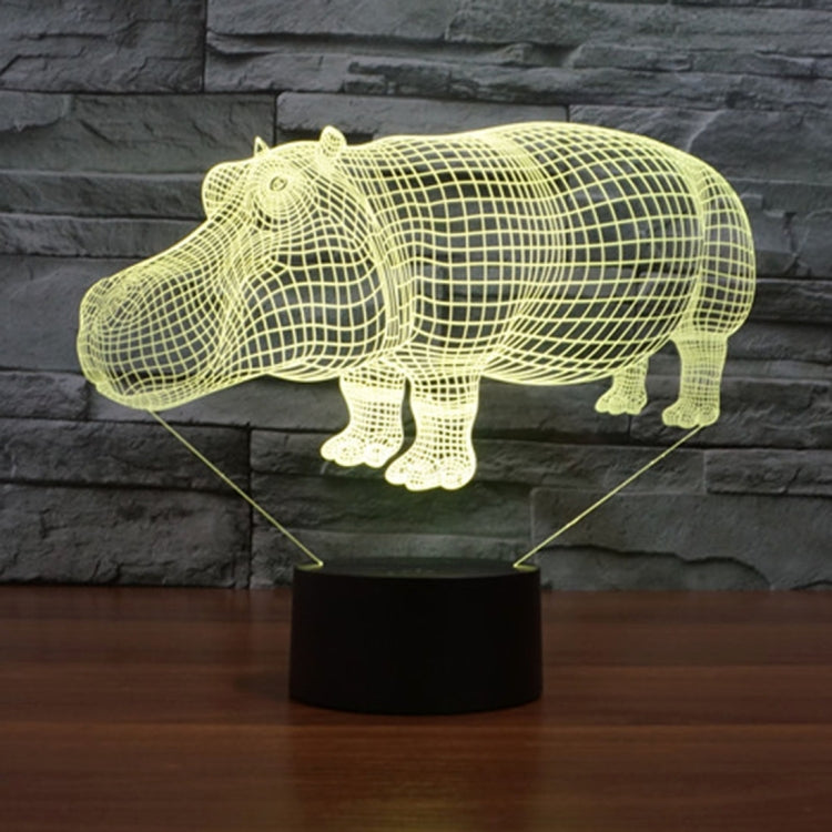 Rhino Style 3D Touch Switch Control LED Light , 7 Color Discoloration Creative Visual Stereo Lamp Desk Lamp Night Light - Novelty Lighting by PMC TechLife | Online Shopping South Africa | PMC TechLife | Buy Now Pay Later Mobicred