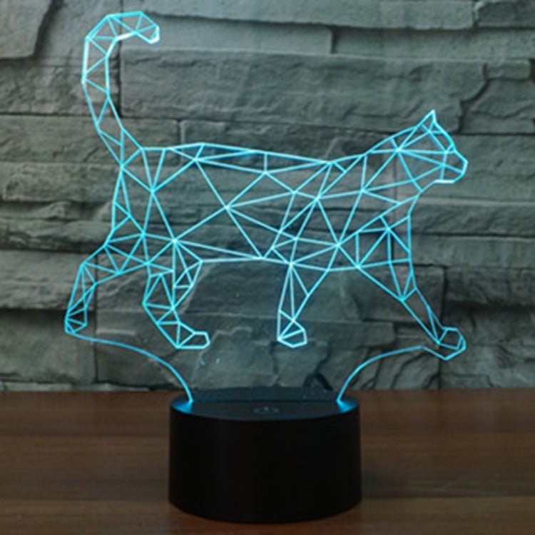 Walking Cat Shape 3D Touch Switch Control LED Light , 7 Colour Discoloration Creative Visual Stereo Lamp Desk Lamp Night Light - Novelty Lighting by PMC TechLife | Online Shopping South Africa | PMC TechLife | Buy Now Pay Later Mobicred