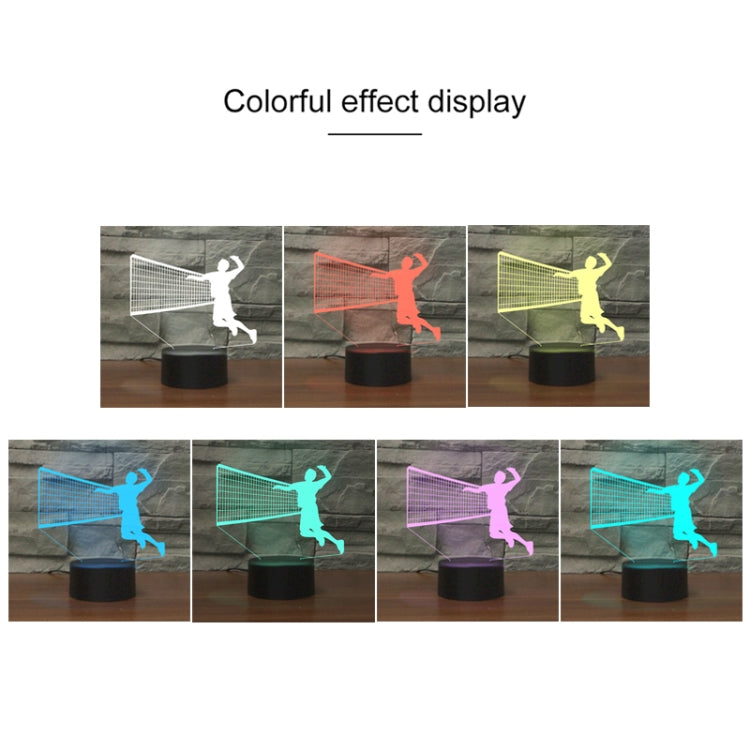 Playing Volleyball Shape 3D Colorful LED Vision Light Table Lamp, Charging Touch Version - Novelty Lighting by PMC TechLife | Online Shopping South Africa | PMC TechLife | Buy Now Pay Later Mobicred