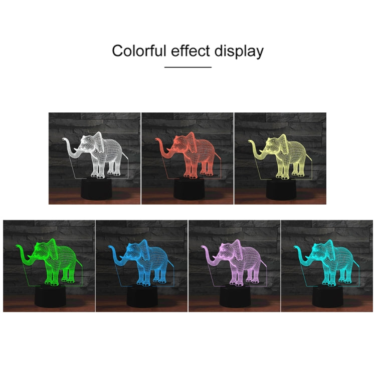 Elephant Shape 3D Colorful LED Vision Light Table Lamp, Charging Touch Version - Novelty Lighting by PMC TechLife | Online Shopping South Africa | PMC TechLife | Buy Now Pay Later Mobicred