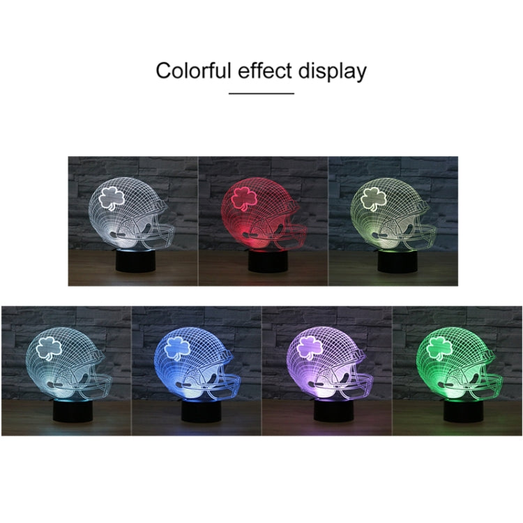 Rugby Hat Flower Shape 3D Colorful LED Vision Light Table Lamp, Charging Touch Version - Novelty Lighting by PMC TechLife | Online Shopping South Africa | PMC TechLife | Buy Now Pay Later Mobicred