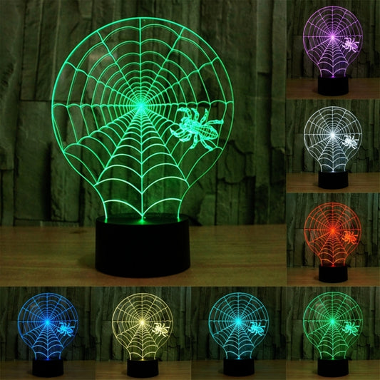 Cobweb Style 3D Touch Switch Control LED Light , 7 Colour Discoloration Creative Visual Stereo Lamp Desk Lamp Night Light - Novelty Lighting by PMC Jewellery | Online Shopping South Africa | PMC Jewellery | Buy Now Pay Later Mobicred