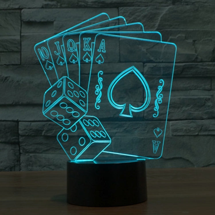 Poker Style 3D Touch Switch Control LED Light , 7 Color Discoloration Creative Visual Stereo Lamp Desk Lamp Night Light - Novelty Lighting by PMC TechLife | Online Shopping South Africa | PMC TechLife | Buy Now Pay Later Mobicred