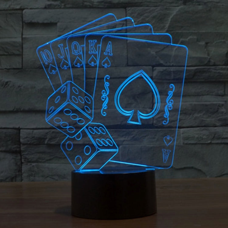 Poker Style 3D Touch Switch Control LED Light , 7 Color Discoloration Creative Visual Stereo Lamp Desk Lamp Night Light - Novelty Lighting by PMC TechLife | Online Shopping South Africa | PMC TechLife | Buy Now Pay Later Mobicred