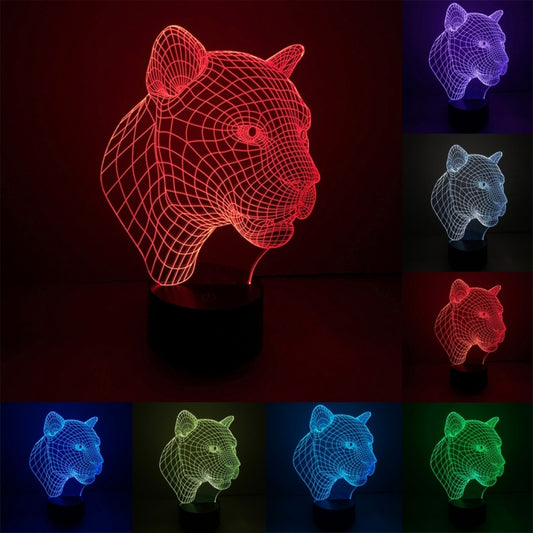 Leopard Style 3D Touch Switch Control LED Light , 7 Color Discoloration Creative Visual Stereo Lamp Desk Lamp Night Light - Novelty Lighting by PMC Jewellery | Online Shopping South Africa | PMC Jewellery | Buy Now Pay Later Mobicred