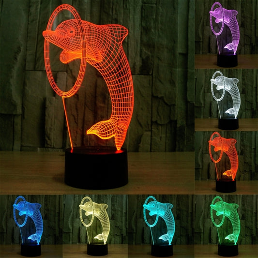 Dolphin Style 3D Touch Switch Control LED Light , 7 Colour Discoloration Creative Visual Stereo Lamp Desk Lamp Night Light - Novelty Lighting by PMC Jewellery | Online Shopping South Africa | PMC Jewellery | Buy Now Pay Later Mobicred