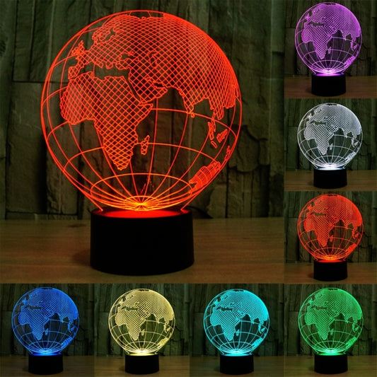 European Globe Style 3D Touch Switch Control LED Light , 7 Colour Discoloration Creative Visual Stereo Lamp Desk Lamp Night Light - Novelty Lighting by PMC Jewellery | Online Shopping South Africa | PMC Jewellery | Buy Now Pay Later Mobicred