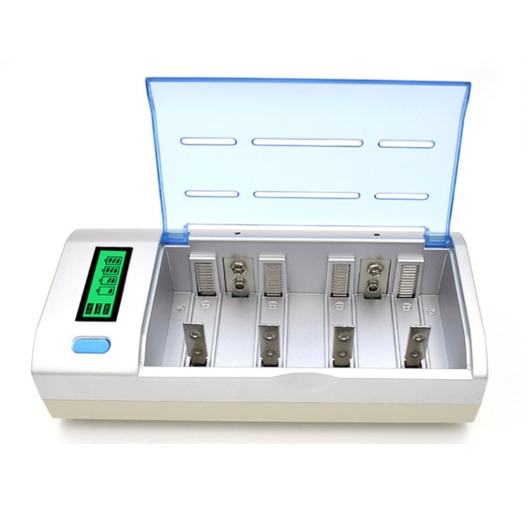 AC 100-240V 4 Slot Battery Charger for AA & AAA & C / D Size Battery, with LCD Display, EU Plug - Charger & Converter by PMC TechLife | Online Shopping South Africa | PMC TechLife