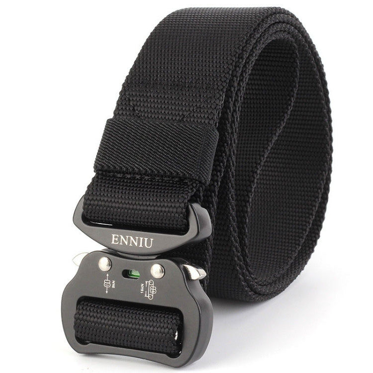 ENNIU 3.8cm Wide Aviation Aluminum Buckle Nylon Belt Adjustable Multifunction Training Belts (Black) - Belts by PMC Jewellery | Online Shopping South Africa | PMC Jewellery | Buy Now Pay Later Mobicred