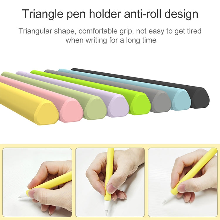 LOVE MEI For Apple Pencil 2 Triangle Shape Stylus Pen Silicone Protective Case Cover(Black) - Pencil Accessories by LOVE MEI | Online Shopping South Africa | PMC TechLife | Buy Now Pay Later Mobicred