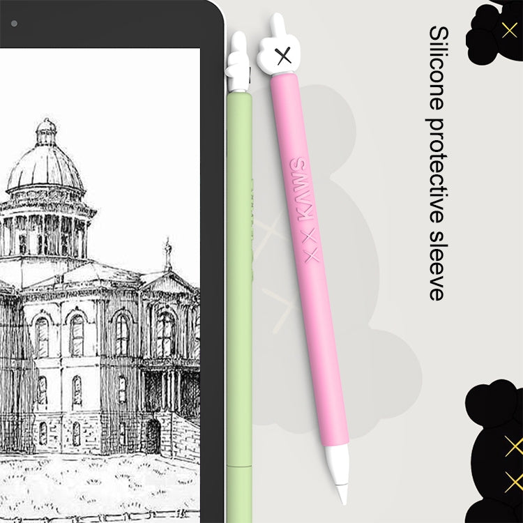 LOVE MEI For Apple Pencil 2 Middle Finger Shape Stylus Pen Silicone Protective Case Cover (Black) - Pencil Accessories by LOVE MEI | Online Shopping South Africa | PMC Jewellery