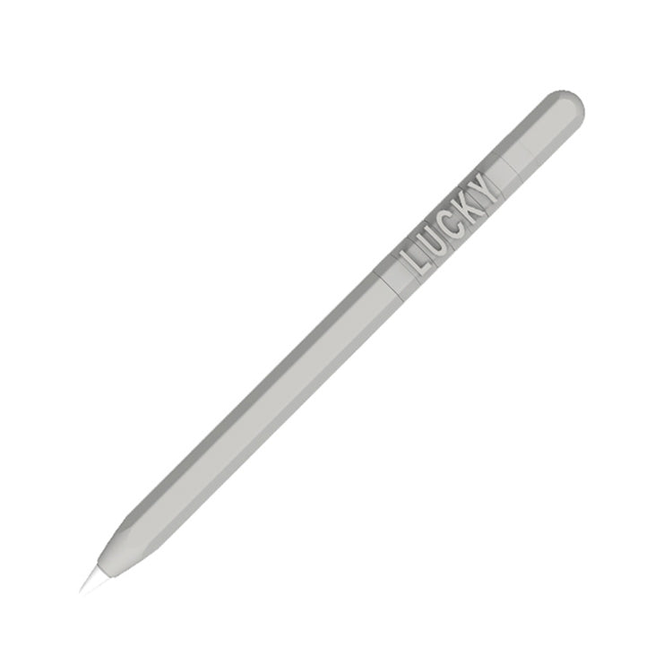 LOVE MEI For Apple Pencil 1 Number Letter Design Stylus Pen Silicone Protective Case Cover(Grey) - Pencil Accessories by LOVE MEI | Online Shopping South Africa | PMC Jewellery