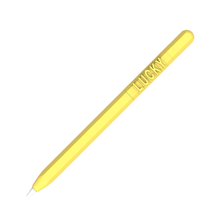 LOVE MEI For Apple Pencil 2 Number Letter Design Stylus Pen Silicone Protective Case Cover (Yellow) - Pencil Accessories by LOVE MEI | Online Shopping South Africa | PMC Jewellery