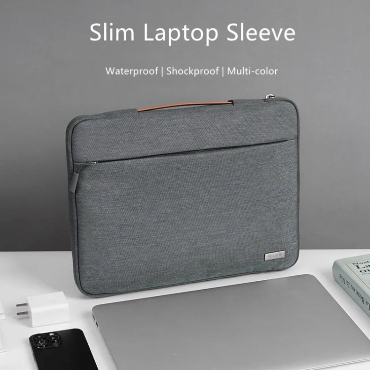 For 16 inch Laptop Zipper Waterproof  Handheld Sleeve Bag (Beige White) - 13.3 inch by PMC TechLife | Online Shopping South Africa | PMC TechLife | Buy Now Pay Later Mobicred