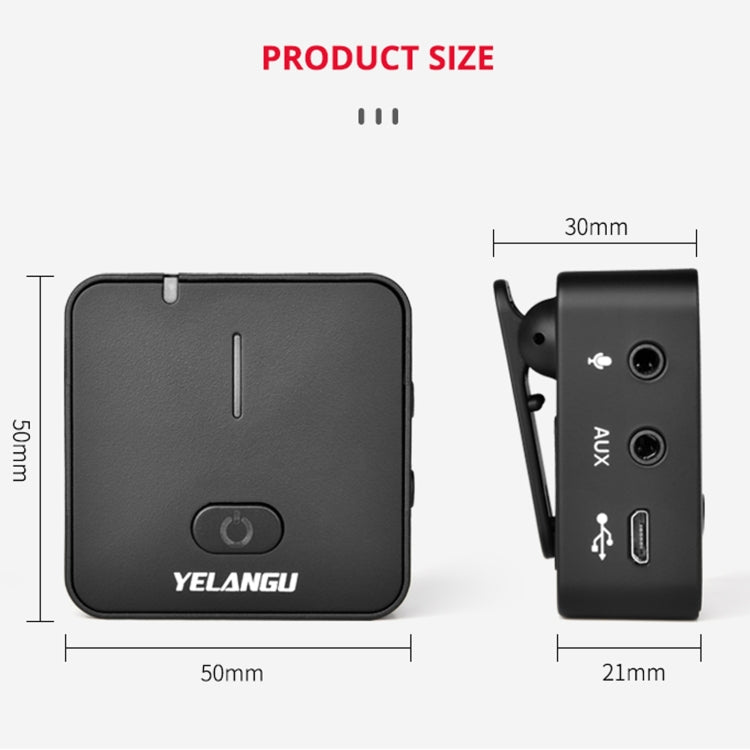 YELANGU MX5S 2.4G Live Broadcast Interview Wireless Recording Camera Microphone, 1 Receiver to 2 Transmitter(Black) - Microphone by YELANGU | Online Shopping South Africa | PMC Jewellery | Buy Now Pay Later Mobicred