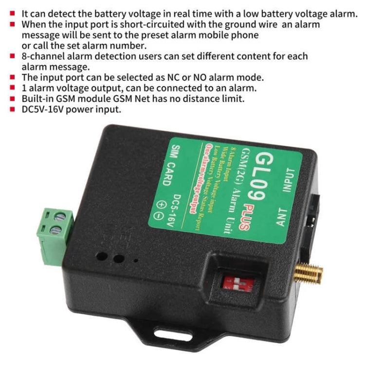 GL09 PLUS Low Standby Power Consumption 8-channel Monitoring GSM Alarm Module - Module by PMC Jewellery | Online Shopping South Africa | PMC Jewellery | Buy Now Pay Later Mobicred