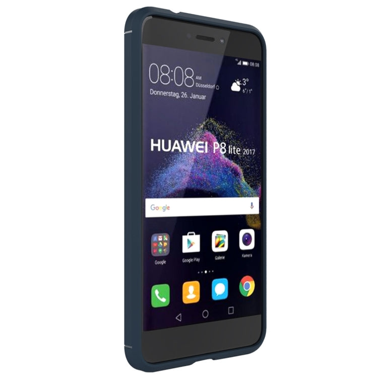 For Huawei  P8 Lite (2017) Brushed Carbon Fiber Texture Shockproof TPU Protective Case(Dark Blue) - Huawei Cases by PMC TechLife | Online Shopping South Africa | PMC TechLife | Buy Now Pay Later Mobicred