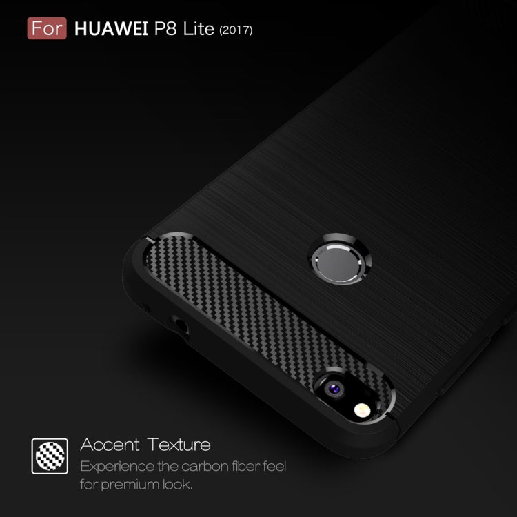 For Huawei  P8 Lite (2017) Brushed Carbon Fiber Texture Shockproof TPU Protective Case(Dark Blue) - Huawei Cases by PMC TechLife | Online Shopping South Africa | PMC TechLife | Buy Now Pay Later Mobicred