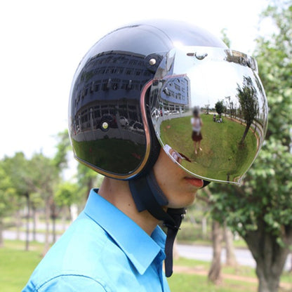 Soman Motorcycle Bubble Visor Open Face Helmet Visor Helmet Windshield Shield with Transparent Frame(Colour) - Helmets by SOMAN | Online Shopping South Africa | PMC Jewellery | Buy Now Pay Later Mobicred