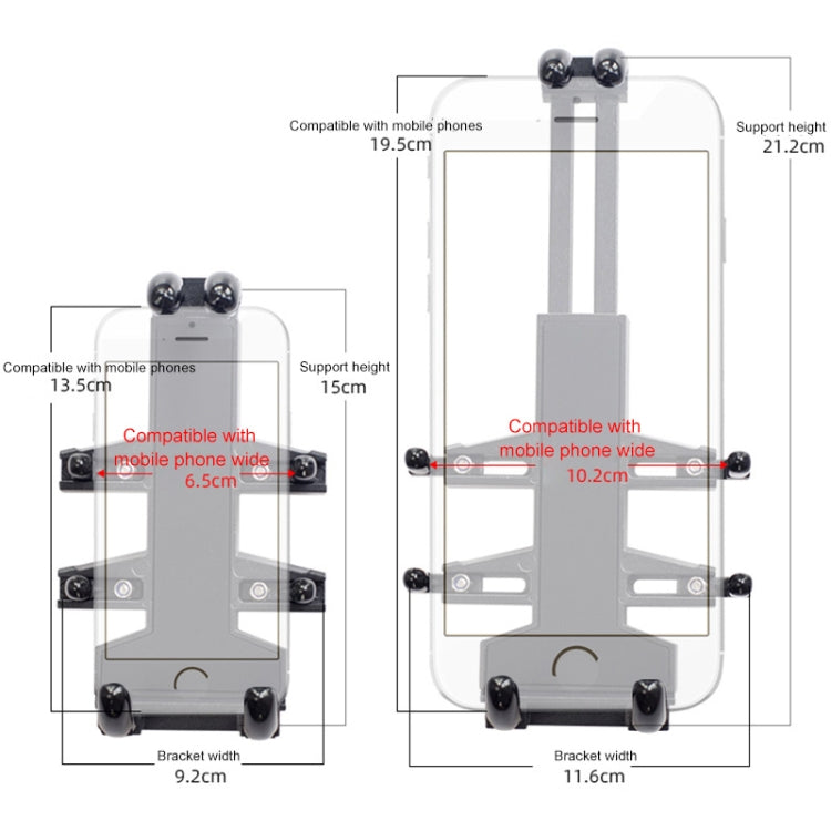 U-shaped Bolt Ball-Head Motorcycle Handlebar Multi-function Eight-jaw Aluminum Phone Navigation Holder Bracket, Width of Phone: 6.5-10.2cm &#160; - Holder by PMC Jewellery | Online Shopping South Africa | PMC Jewellery | Buy Now Pay Later Mobicred