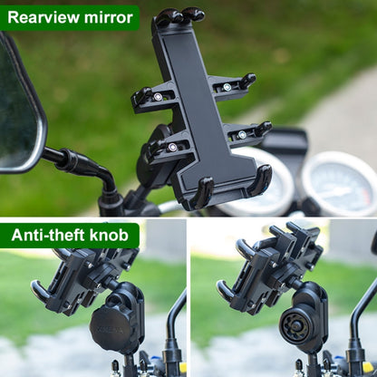 M10 Bolt Ball-Head Motorcycle Multi-function Eight-jaw Aluminum Phone Navigation Holder Bracket with Anti-theft Knobs - Holder by PMC Jewellery | Online Shopping South Africa | PMC Jewellery | Buy Now Pay Later Mobicred