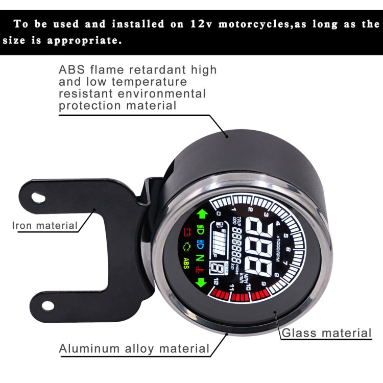 Universal Motorcycle Modified Multi-functional LED Digital Meter Indicator Light Tachometer Odometer Speedometer Oil Meter - Others by PMC TechLife | Online Shopping South Africa | PMC TechLife | Buy Now Pay Later Mobicred