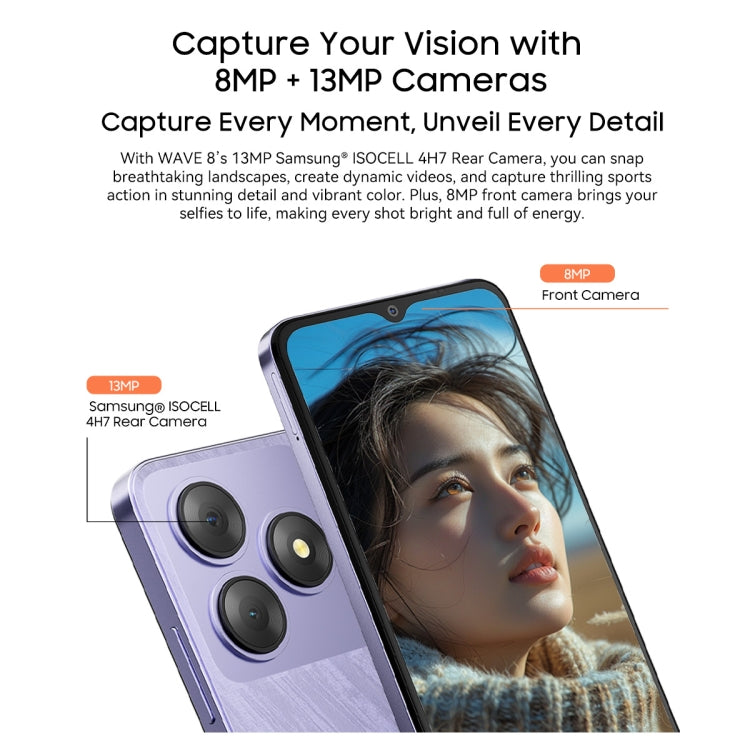 Blackview WAVE 8, 4GB+128GB, 6.56 inch Android 14 Unisoc T606 Octa Core, Network: 4G, OTG (Purple) - Blackview by Blackview | Online Shopping South Africa | PMC Jewellery | Buy Now Pay Later Mobicred