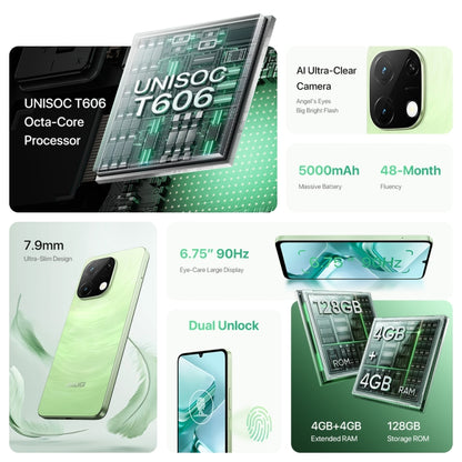 UMIDIGI G9T, 4GB+128GB, Face ID & Side Fingerprint Identification, 6.75 inch Android 14 UNISOC T606 Octa Core, Network: 4G (Galaxy Black) - UMIDIGI by UMIDIGI | Online Shopping South Africa | PMC Jewellery | Buy Now Pay Later Mobicred