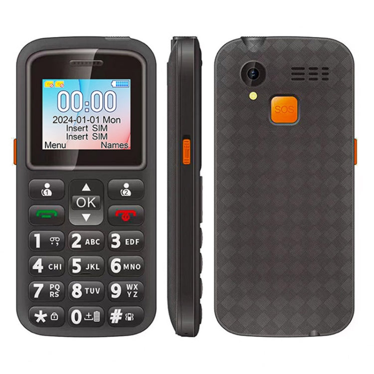 UNIWA M220 Elder Mobile Phone, 1.77 inch, 800mAh Battery, Network: 2G, SOS, LED Flashlight, FM, US Plug (Black) - UNIWA by UNIWA | Online Shopping South Africa | PMC Jewellery | Buy Now Pay Later Mobicred