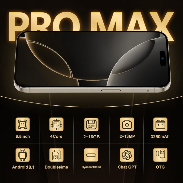 i16 Pro Max / Q5, 2GB+16GB, 6.5 inch Screen, Face Identification, Android 8.1 MTK6580P Quad Core, Network: 3G, Dual SIM, AU Plug (Blue) -  by PMC Jewellery | Online Shopping South Africa | PMC Jewellery | Buy Now Pay Later Mobicred