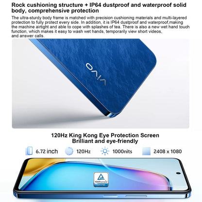 vivo Y200i, Dual Back Cameras, 12GB+256GB, Face ID Screen Fingerprint Identification, 6.72 inch Android 14.0 OriginOS 4 Snapdragon 4 Gen 2 Octa Core 2.2GHz, OTG, Network: 5G, Support Google Play (Black) - vivo by vivo | Online Shopping South Africa | PMC Jewellery | Buy Now Pay Later Mobicred