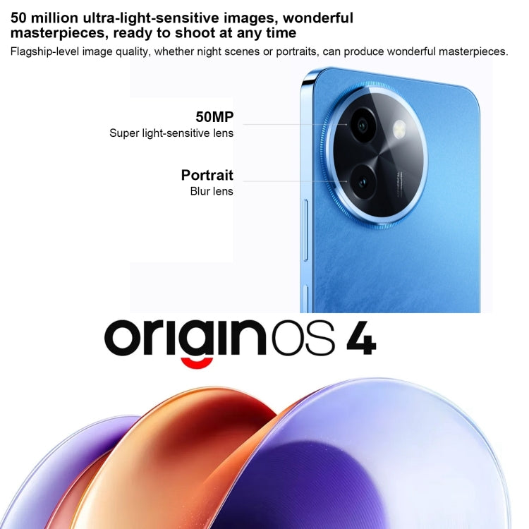 vivo Y200t, Dual Back Cameras, 12GB+256GB, Face ID Screen Fingerprint Identification, 6.72 inch Android 14.0 OriginOS 4 Snapdragon 6 Gen 1 Octa Core 2.2GHz, OTG, Network: 5G, Support Google Play (Blue) - vivo by vivo | Online Shopping South Africa | PMC Jewellery | Buy Now Pay Later Mobicred