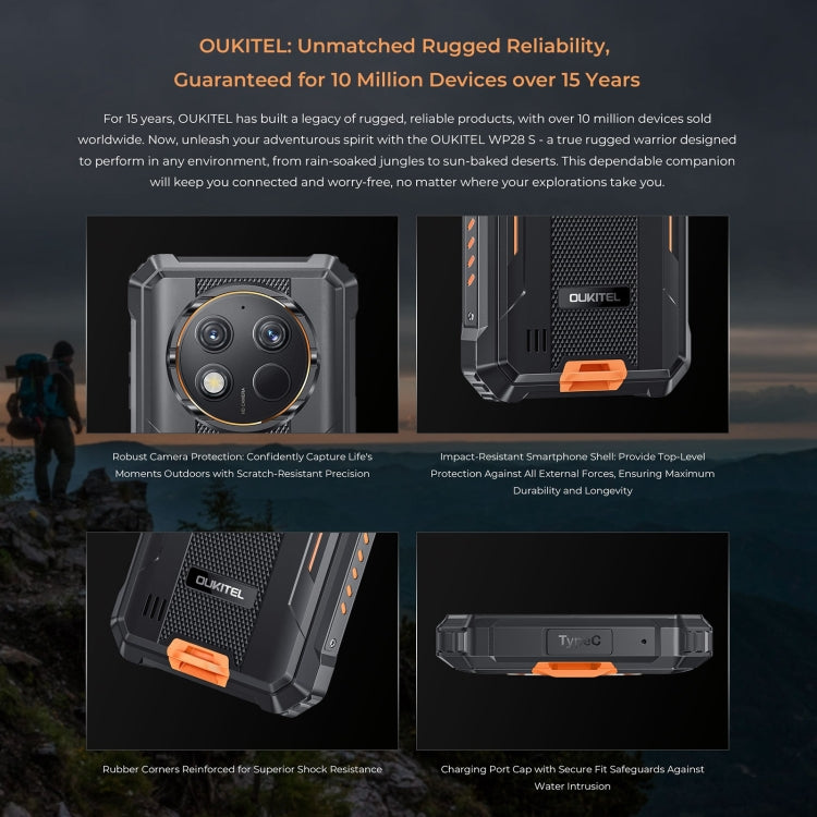 [HK Warehouse] Oukitel WP28 S IP68/IP69K Rugged Phone, 4GB+128GB, Fingerprint, 6.52 inch Unisoc T606 Octa-core, NFC, OTG, Network: 4G (Grey) - Other by OUKITEL | Online Shopping South Africa | PMC Jewellery | Buy Now Pay Later Mobicred