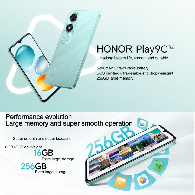 Honor Play9C 5G, 8GB+256GB, Side Fingerprint, 6.56 inch MagicOS 8.0 Dimensity 6100+ Octa Core, Network: 5G, OTG, Not Support Google Play (Blue) - Honor by Huawei | Online Shopping South Africa | PMC Jewellery | Buy Now Pay Later Mobicred