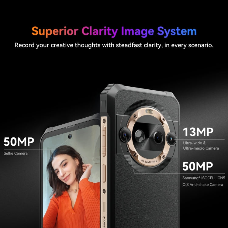 Blackview BL9000 Pro 5G, Thermal Imaging Camera, 12GB+512GB, IP68/IP69K/MIL-STD-810H, 6.78 inch Android 14 MediaTek Dimensity 8020 Octa Core, Network: 5G, NFC, OTG (Gold) - Blackview by Blackview | Online Shopping South Africa | PMC Jewellery | Buy Now Pay Later Mobicred