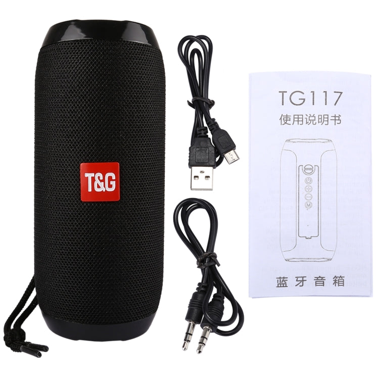 T&G TG117 Portable Bluetooth Stereo Speaker, with Built-in MIC, Support Hands-free Calls & TF Card & AUX IN & FM, Bluetooth Distance: 10m(Black) - Desktop Speaker by T&G | Online Shopping South Africa | PMC Jewellery | Buy Now Pay Later Mobicred