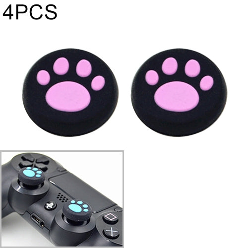 4 PCS Cute Cat Paw Silicone Protective Cover for PS4 / PS3 / PS2 / XBOX360 / XBOXONE / WIIU Gamepad Joystick(Pink) - Cases by PMC Jewellery | Online Shopping South Africa | PMC Jewellery