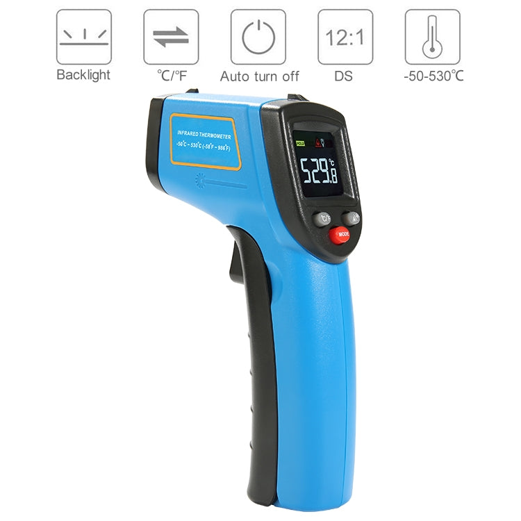 GM533A Portable Digital Laser Point Infrared Thermometer, Temperature Range: -50-530 Celsius Degree - Thermostat & Thermometer by PMC Jewellery | Online Shopping South Africa | PMC Jewellery | Buy Now Pay Later Mobicred