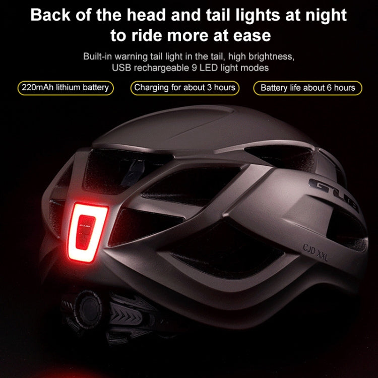 GUB CJD Integrally-Molded Bicycle Goggles Helmet With Tail Light(Black) - Protective Helmet & Masks by GUB | Online Shopping South Africa | PMC Jewellery | Buy Now Pay Later Mobicred