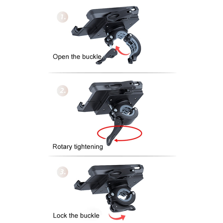Rotatable PVC Motorcycle Bicycle Handlebar Mount Mobile Phone Holder (Black) - Holders by PMC TechLife | Online Shopping South Africa | PMC TechLife | Buy Now Pay Later Mobicred