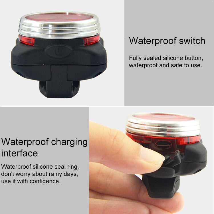 COB Lamp Bead 160LM USB Charging Four-speed Water-resistant Bicycle Headlight / Taillight Set,  Red Blue Light Dimming 650MA - Headlights by PMC TechLife | Online Shopping South Africa | PMC TechLife | Buy Now Pay Later Mobicred