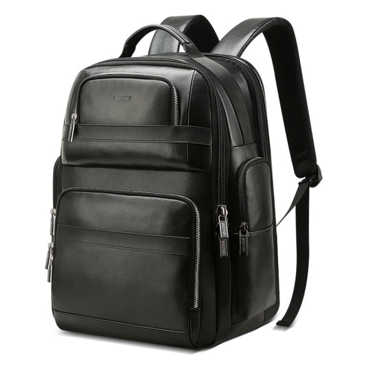 Bopai 851-019811 Large Capacity Anti-theft Waterproof Leathar Backpack Laptop Tablet Bag for 15.6 inch and Below, with USB Charging Port(Black) - Backpack by Bopai | Online Shopping South Africa | PMC Jewellery | Buy Now Pay Later Mobicred